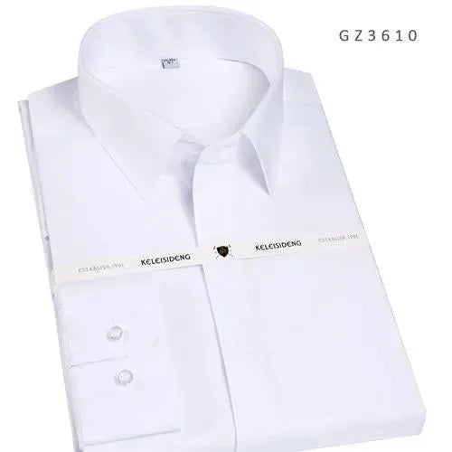 French Square Collar Dress Shirt-Men Shirts-LeStyleParfait