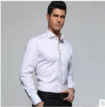 French Style Cotton Men Dress Shirt-Shirt-LeStyleParfait