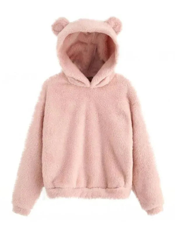 Fur Bunny Ear Women Hoodie-Women Hoodie-LeStyleParfait