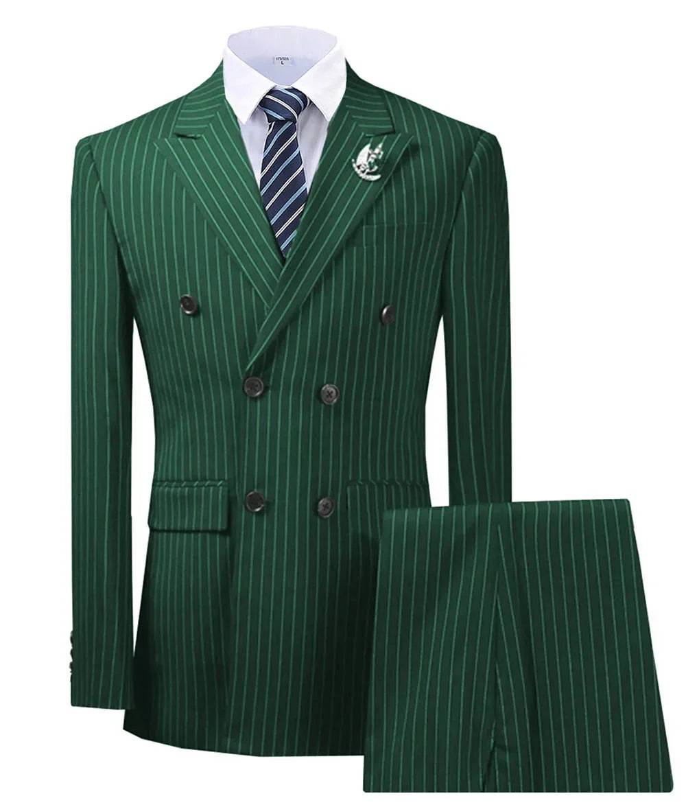 Olive Green Men's 2 Piece Slim Fit Suit