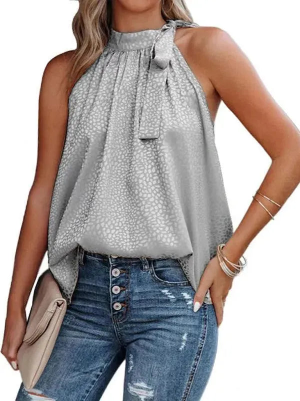 Halter Neck Bow Tie Women Top - Women Tops & Blouses | LeStyleParfait-Women Tops