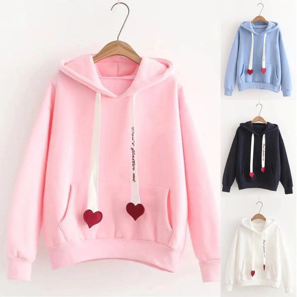 Hearts Hoodies for Women-Women Hoodie-LeStyleParfait
