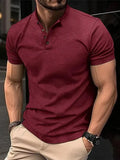 Henley Collar Men Polo Shirt-Polo Shirt-LeStyleParfait