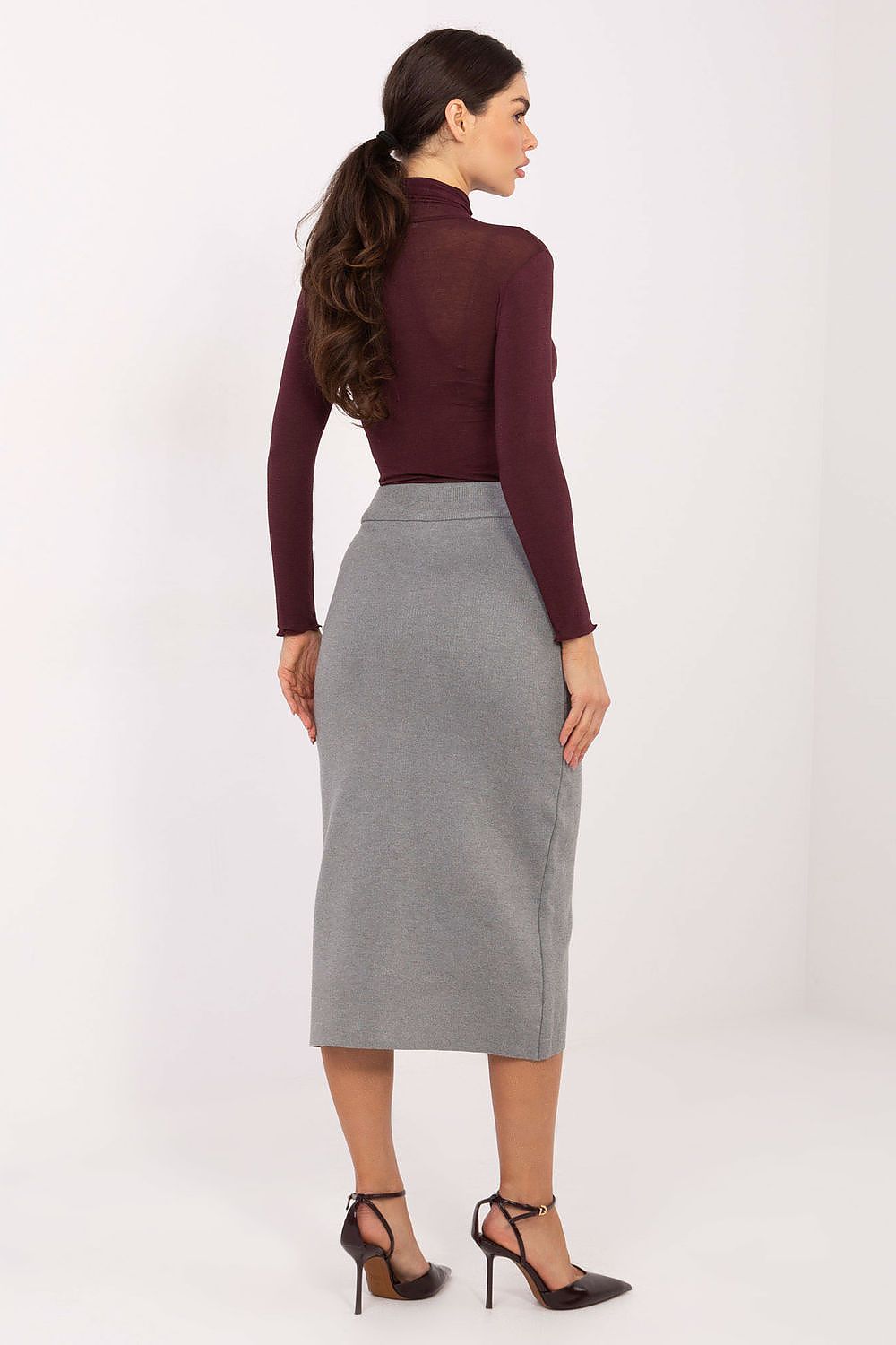 High Waist Button Midi Skirt-Women's Skirt-LeStyleParfait