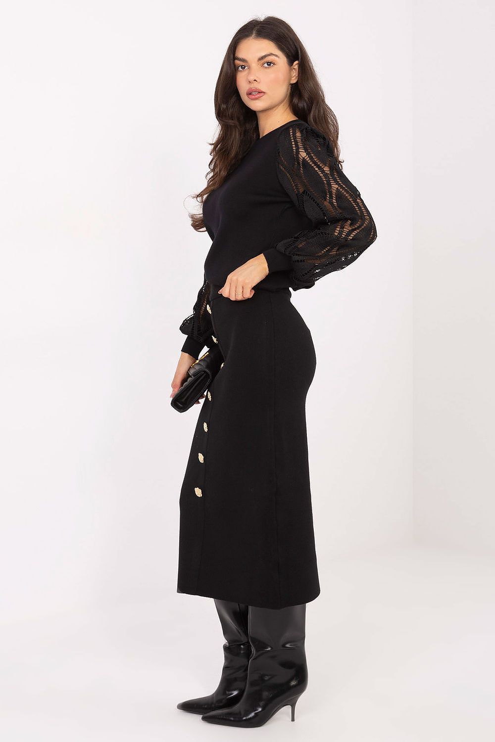 High Waist Button Midi Skirt-Women's Skirt-LeStyleParfait