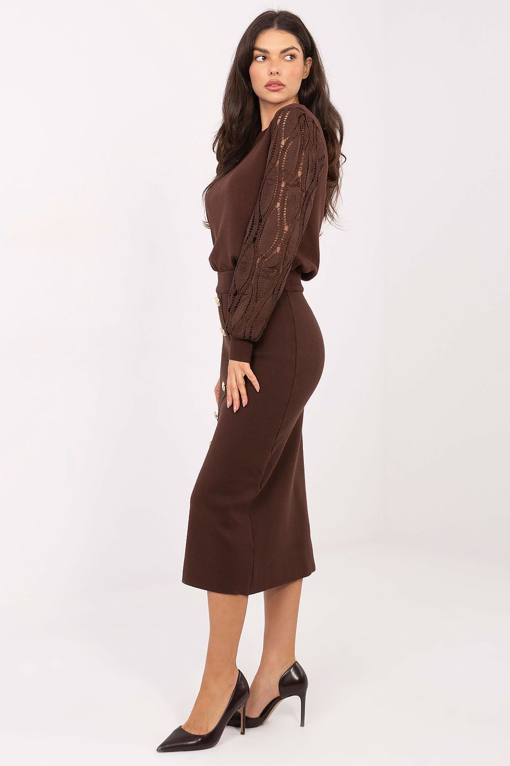 High Waist Button Midi Skirt-Women's Skirt-LeStyleParfait