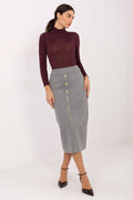 High Waist Button Midi Skirt-Women's Skirt-LeStyleParfait
