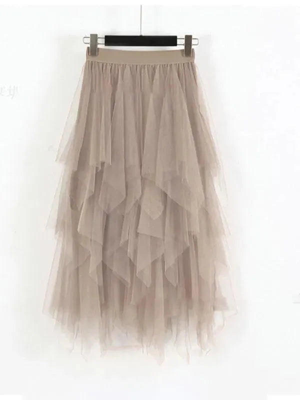 High Waist Elastic Midi Skirt-Women's Skirt-LeStyleParfait