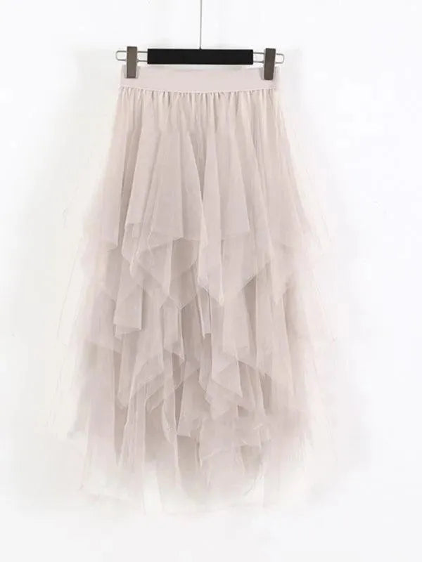High Waist Elastic Midi Skirt-Women's Skirt-LeStyleParfait