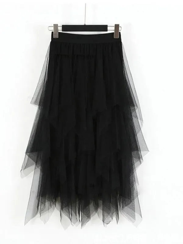 High Waist Elastic Midi Skirt-Women's Skirt-LeStyleParfait