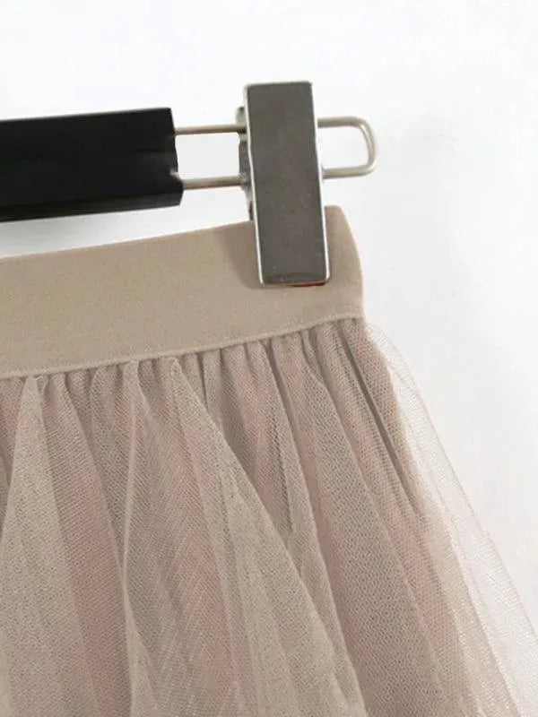High Waist Elastic Midi Skirt-Women's Skirt-LeStyleParfait