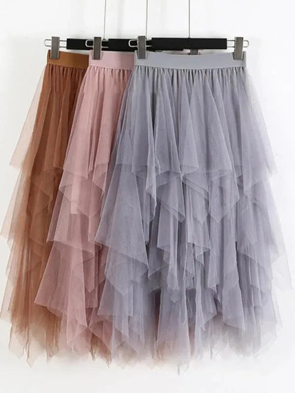High Waist Elastic Midi Skirt-Women's Skirt-LeStyleParfait