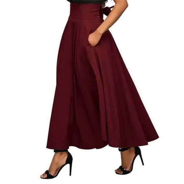 High Waist Lace Up Maxi Skirt-Women's Skirt-LeStyleParfait