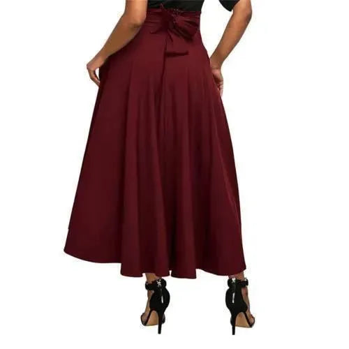 High Waist Lace Up Maxi Skirt-Women's Skirt-LeStyleParfait