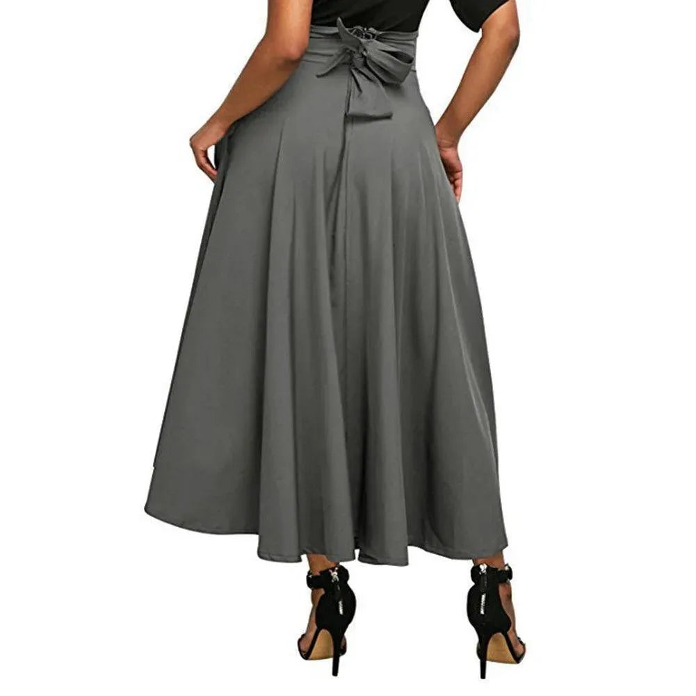 High Waist Lace Up Maxi Skirt-Women's Skirt-LeStyleParfait