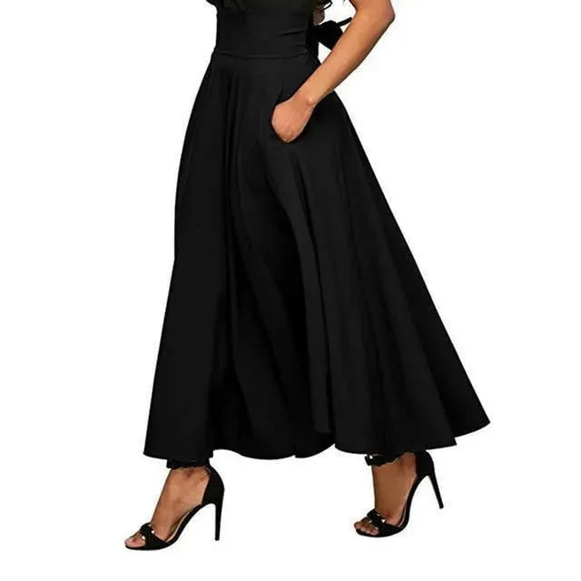 High Waist Lace Up Maxi Skirt-Women's Skirt-LeStyleParfait