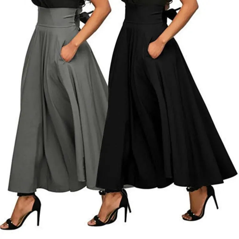High Waist Lace Up Maxi Skirt-Women's Skirt-LeStyleParfait