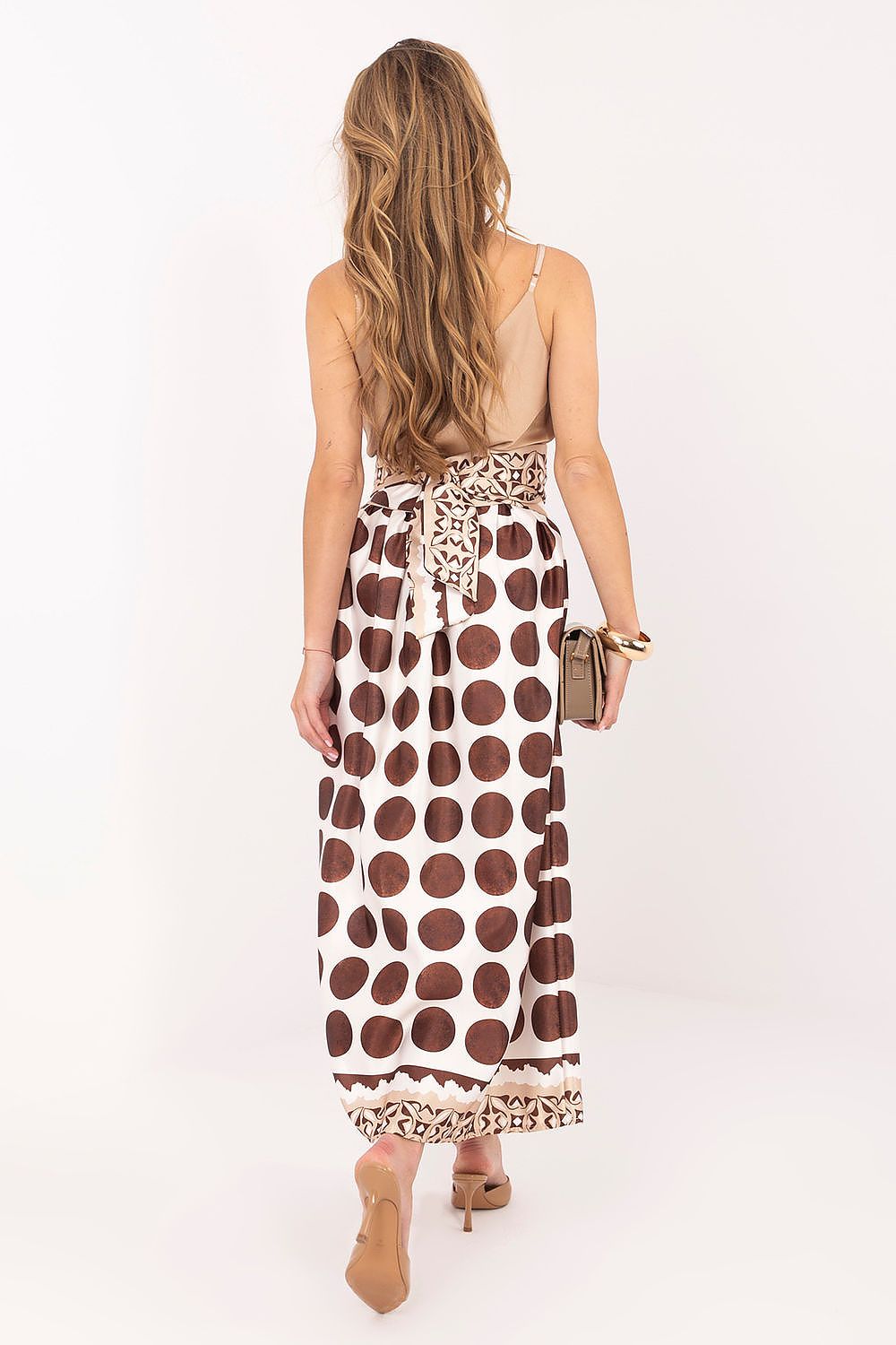 High Waist Polka Dot Midi Skirt-Women's Skirt-LeStyleParfait
