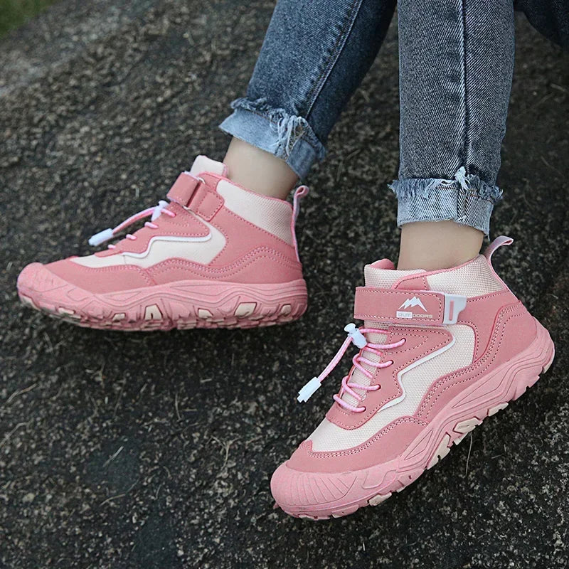 Kids' Boots - Athletic Kids Hiking Ankle Boots Sneakers - Lace-Up Velcro All-Season Shoes-Boots-LeStyleParfait