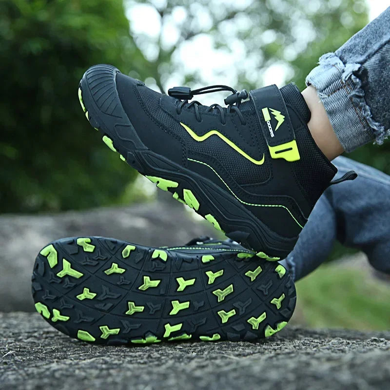 Kids' Boots - Athletic Kids Hiking Ankle Boots Sneakers - Lace-Up Velcro All-Season Shoes-Boots-LeStyleParfait