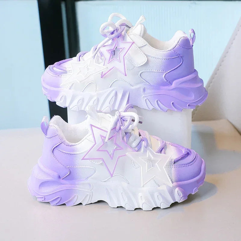 Kids' Sneakers - Chunky Sneakers - Lace-Up Spring-Autumn Shoes