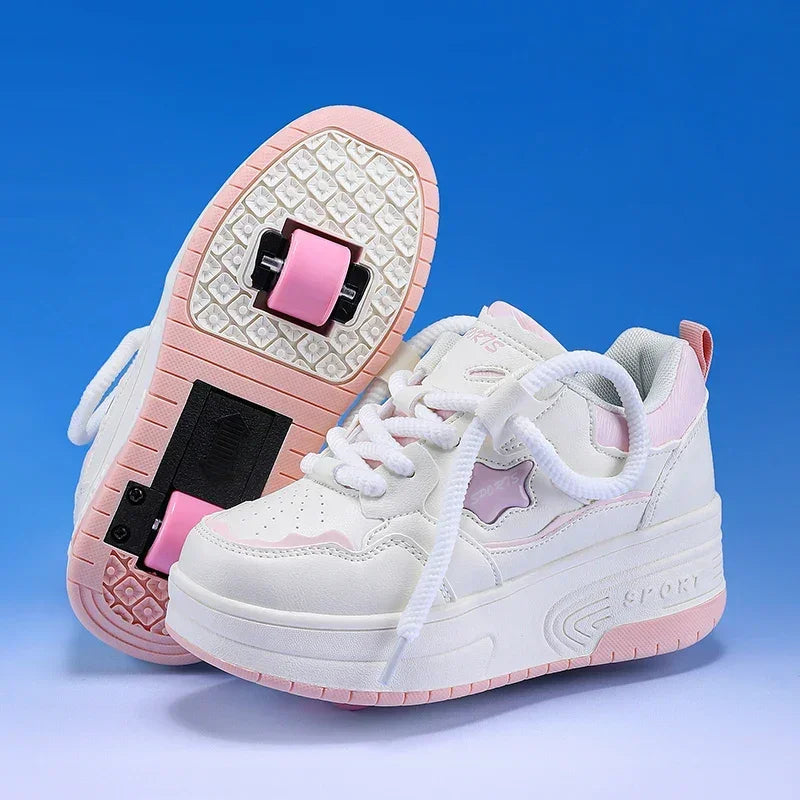 Kids' Sneakers - Platform Sneakers - Lace-Up All-Season Shoes