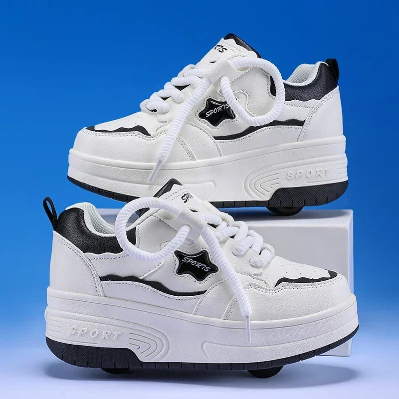 Kids' Sneakers - Platform Sneakers - Lace-Up All-Season Shoes