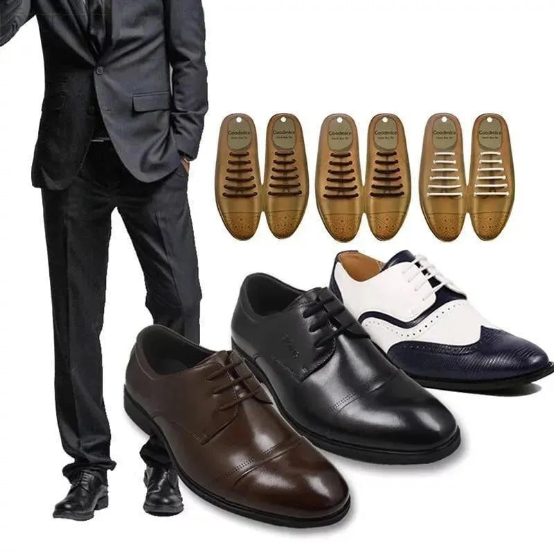 Leather No Tie Shoelaces For Dress Shoes 12pcs/set - Shoelaces - LeStyleParfait