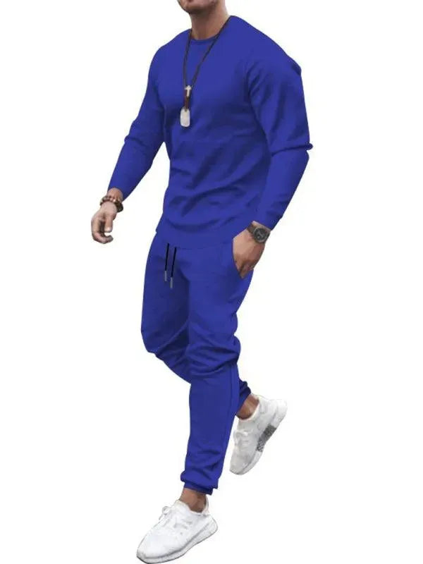 Long-sleeved Casual Suit Men's Solid Color Trendy Sports Suit - Tracksuit - LeStyleParfait