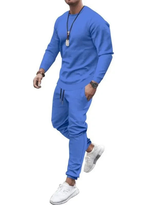 Long-sleeved Casual Suit Men's Solid Color Trendy Sports Suit - Tracksuit - LeStyleParfait