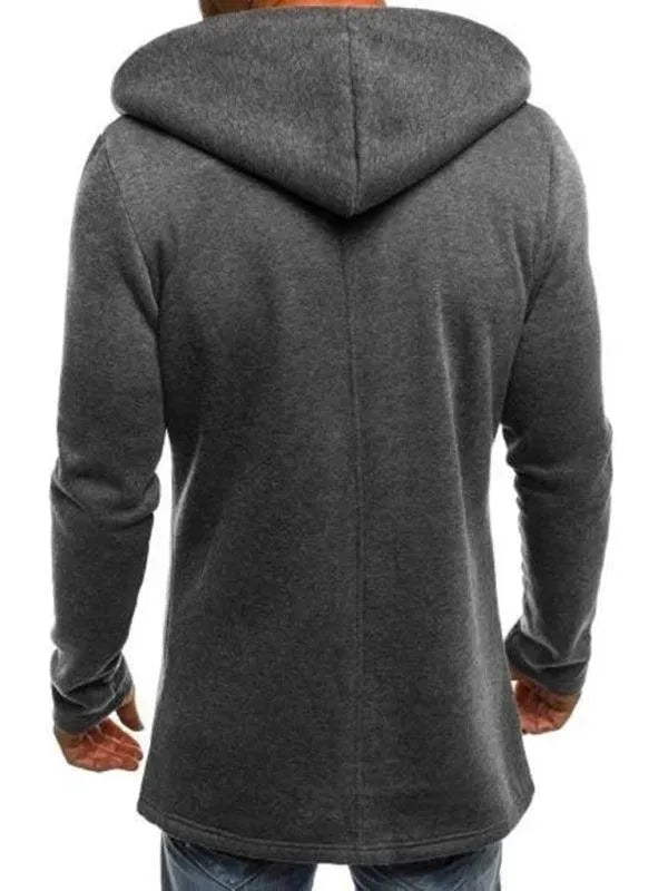 Long Solid Men Hoodie-Men Hoodie-LeStyleParfait