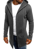 Long Solid Men Hoodie-Men Hoodie-LeStyleParfait