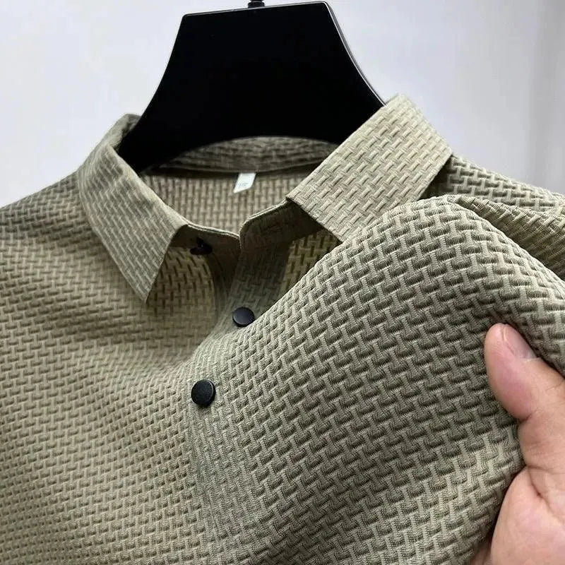 Loop-up Short-Sleeved Men Polo Shirt-Polo Shirt-LeStyleParfait