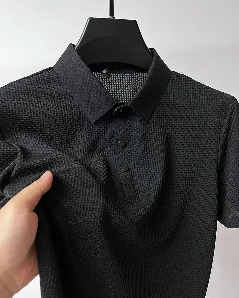 Loop-up Short-Sleeved Men Polo Shirt-Polo Shirt-LeStyleParfait