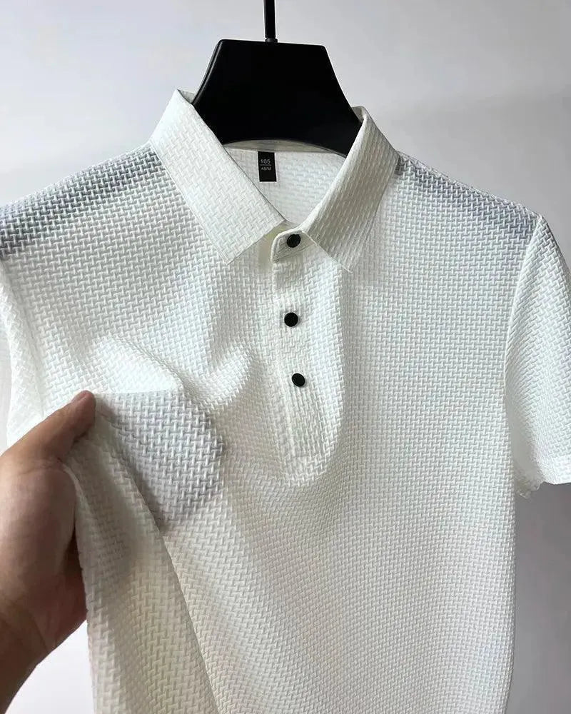 Loop-up Short-Sleeved Men Polo Shirt-Polo Shirt-LeStyleParfait