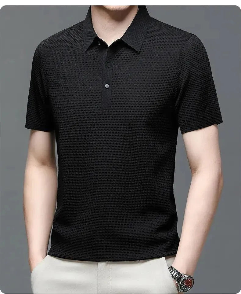 Loop-up Short-Sleeved Men Polo Shirt-Polo Shirt-LeStyleParfait