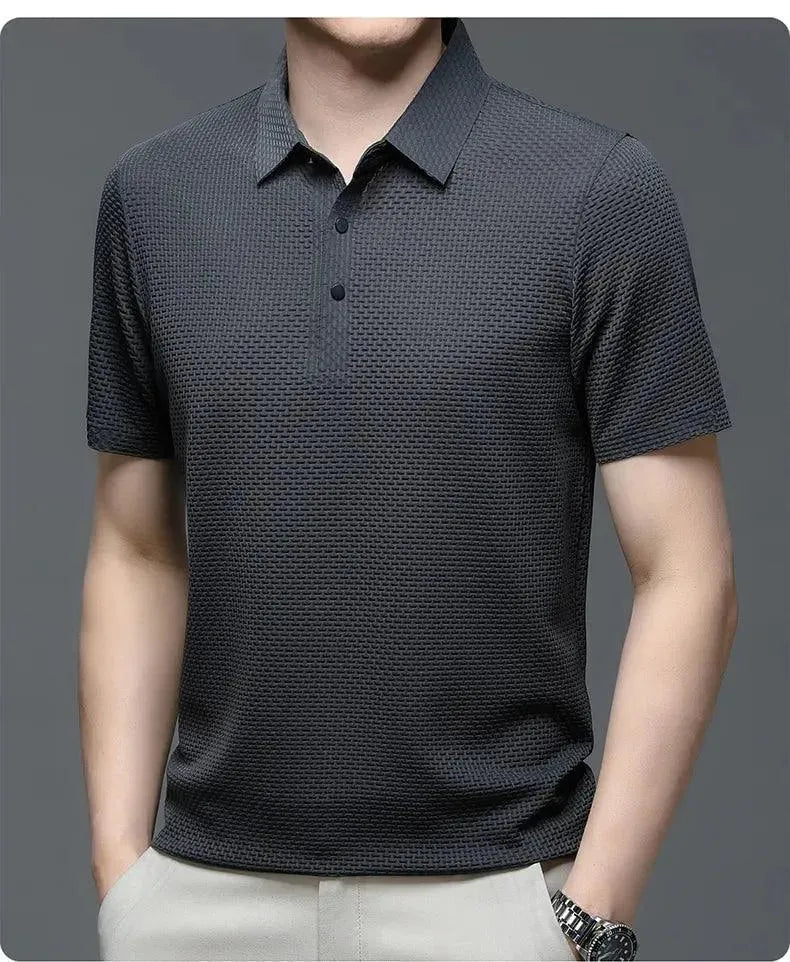 Loop-up Short-Sleeved Men Polo Shirt-Polo Shirt-LeStyleParfait