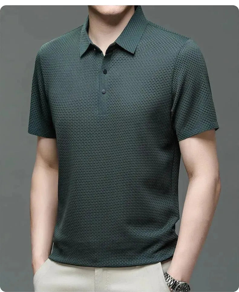 Loop-up Short-Sleeved Men Polo Shirt-Polo Shirt-LeStyleParfait
