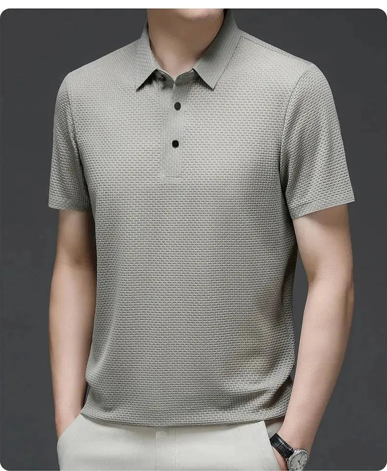 Loop-up Short-Sleeved Men Polo Shirt-Polo Shirt-LeStyleParfait