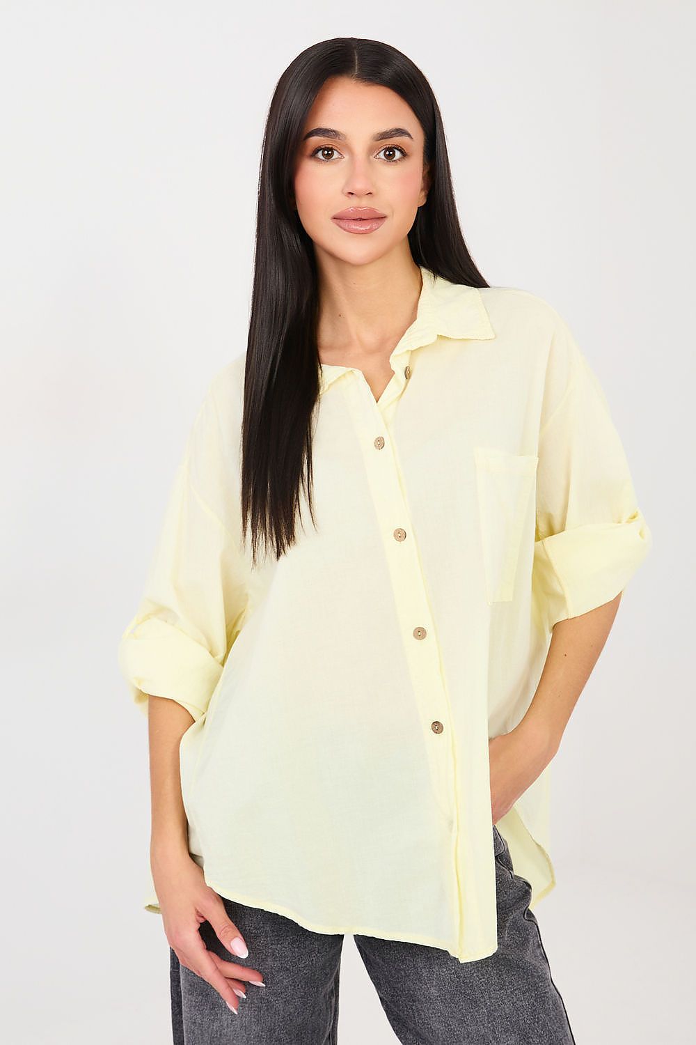 Loose Cotton Button Pocket Shirt-Women's Shirts-LeStyleParfait