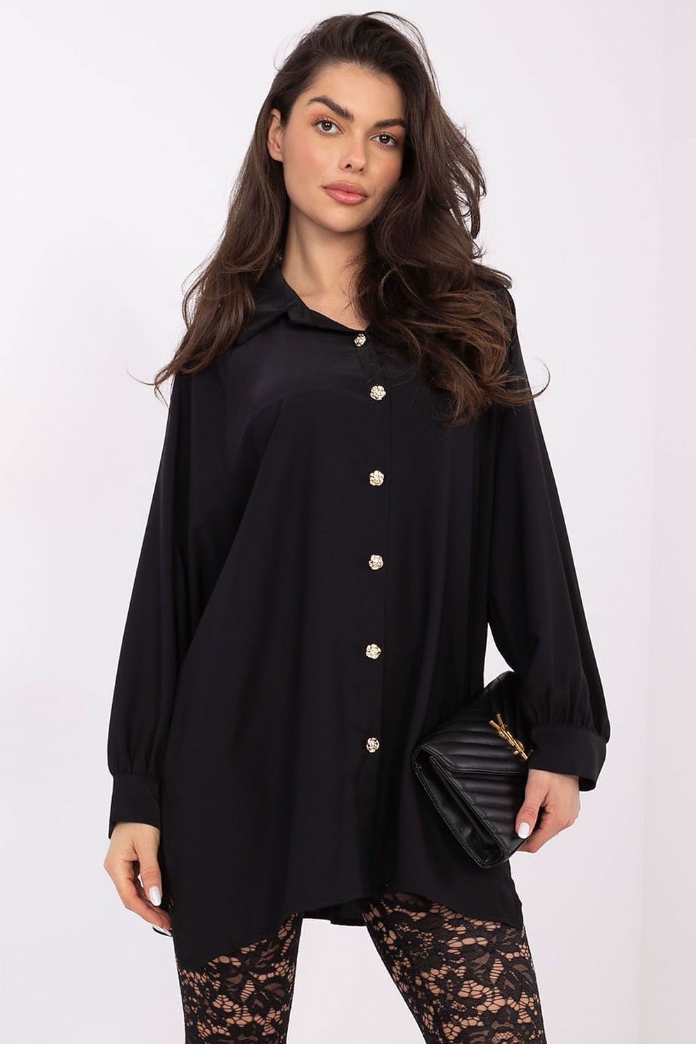 Loose Long Tunic Office Shirt-Women's Shirts-LeStyleParfait