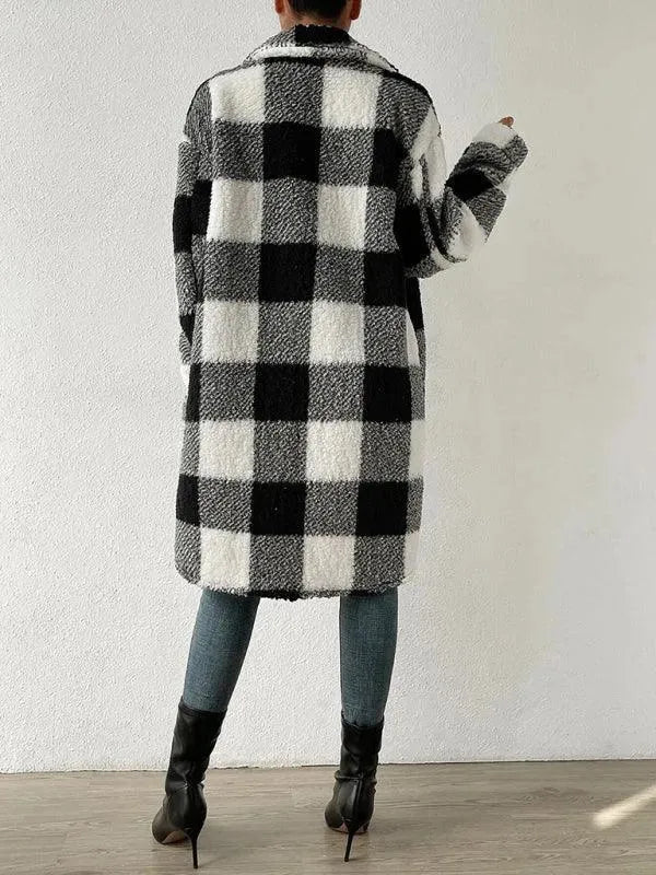 Loose Plaid Women Winter Shirt-Jacket-LeStyleParfait