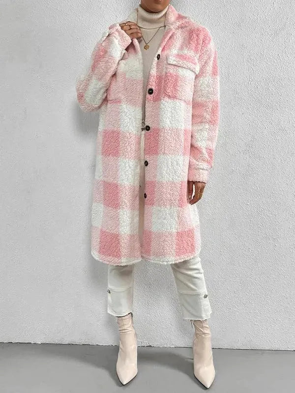 Loose Plaid Women Winter Shirt-Jacket-LeStyleParfait