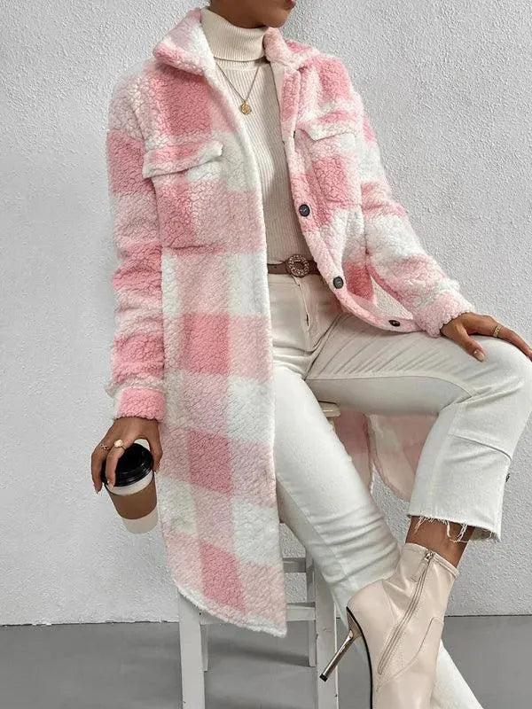 Loose Plaid Women Winter Shirt-Jacket-LeStyleParfait