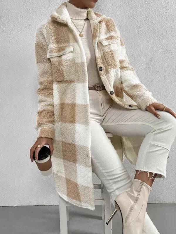 Loose Plaid Women Winter Shirt-Jacket-LeStyleParfait
