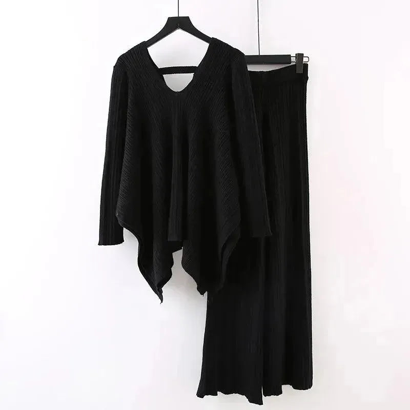 LSP SWEATER Chic Women Casual Mustard Two-Piece Sweater Set