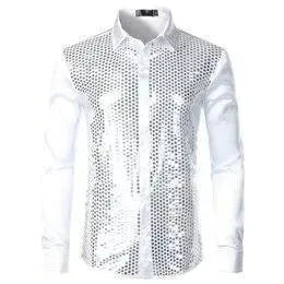 Luxury Sequin Silk Shirt For Men-Men Shirts-LeStyleParfait