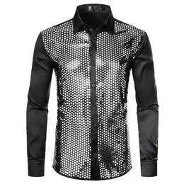 Luxury Sequin Silk Shirt For Men-Men Shirts-LeStyleParfait