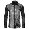 Luxury Sequin Silk Shirt For Men-Men Shirts-LeStyleParfait