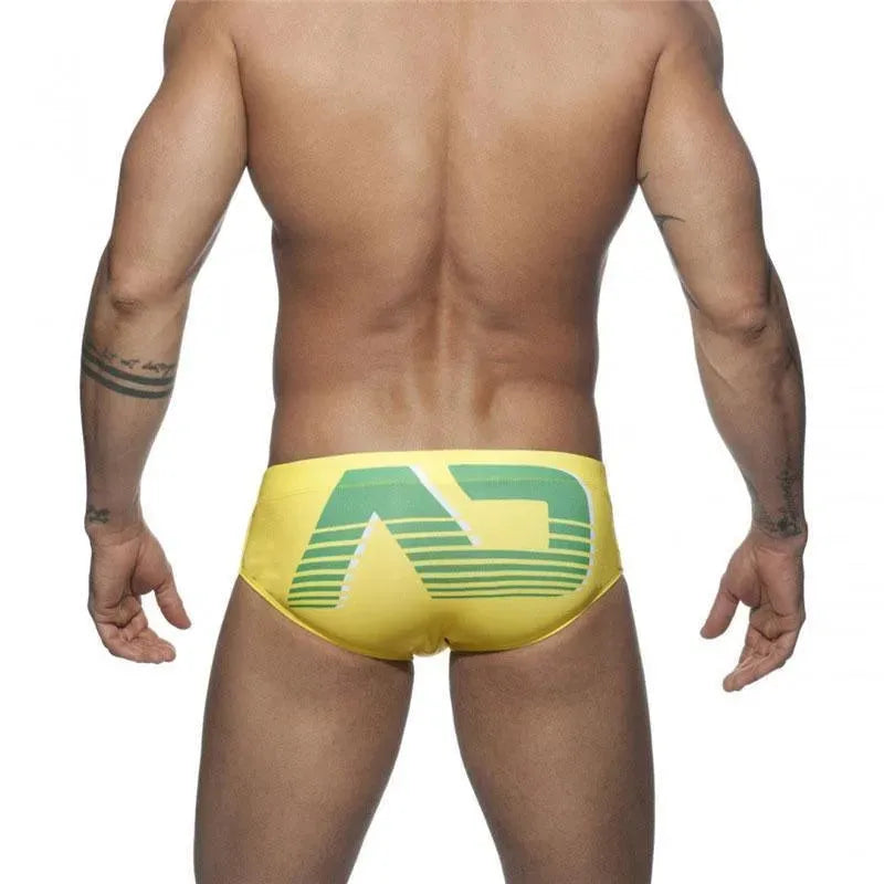 Men Abstract Sporty Swim Briefs